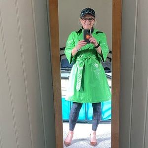 Fabulous green sateen lined rain slicker